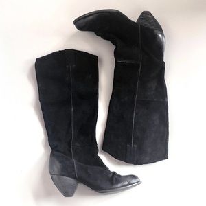 Gunmetal Idaho slouchy suede boot in black sz 38
